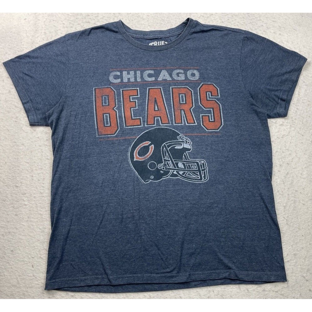 Chicago Bears Men’s Large True Vintage 2013 Blue Distressed Logo Helmet T-Shirt